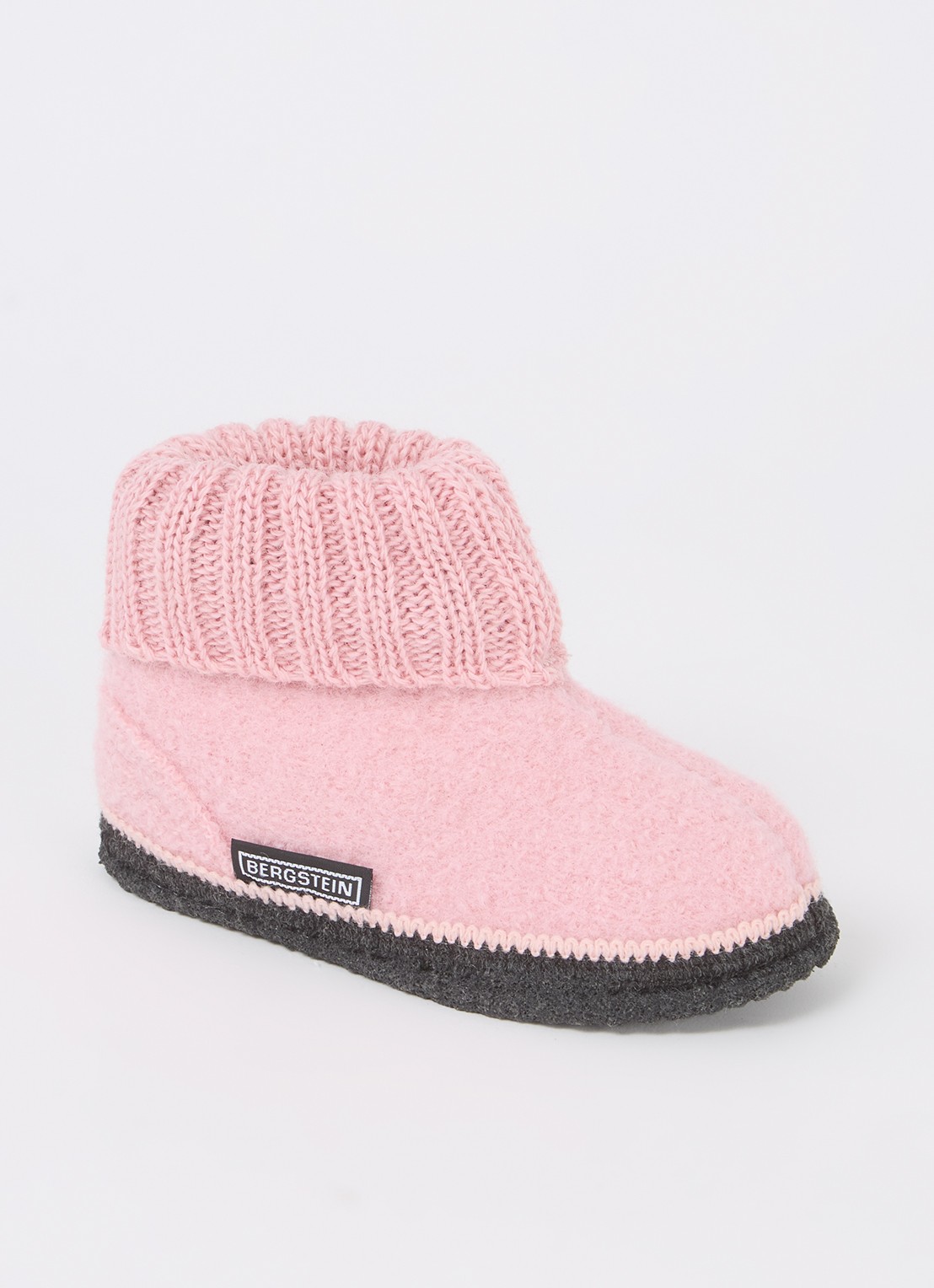 Bergstein Cozy pantoffel van wol - voorkant 3 zalmroze
