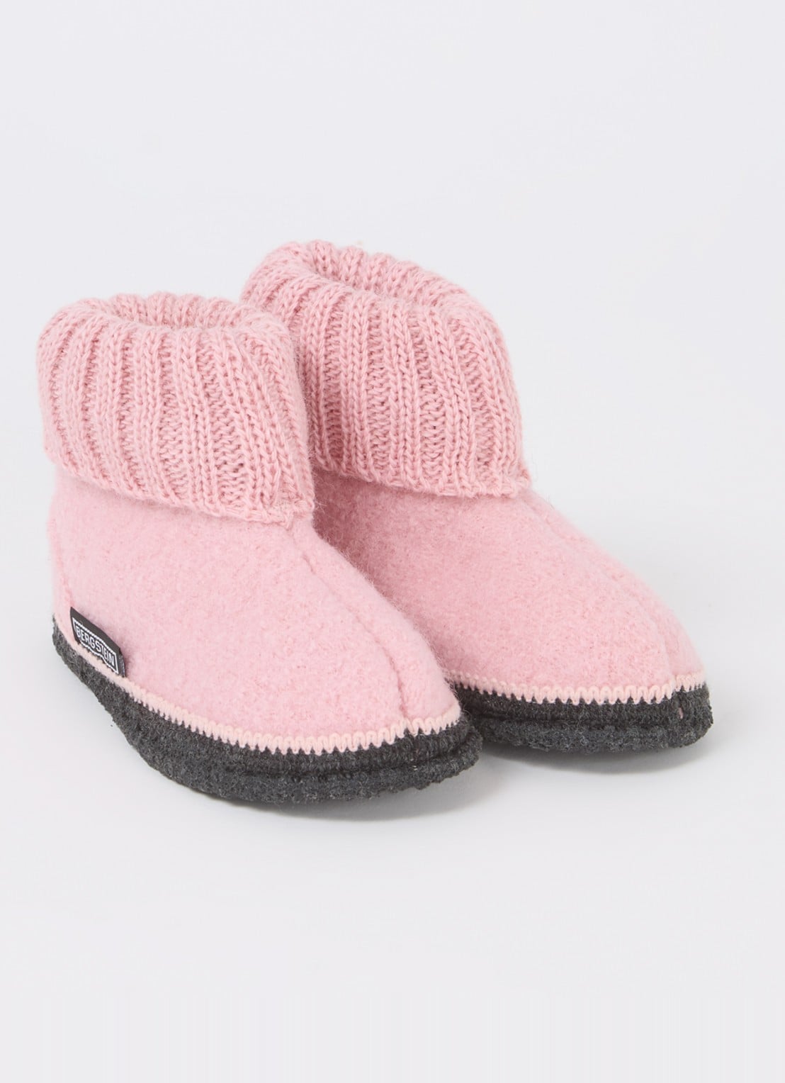 Bergstein Cozy pantoffel van wol - voorkant 4 zalmroze