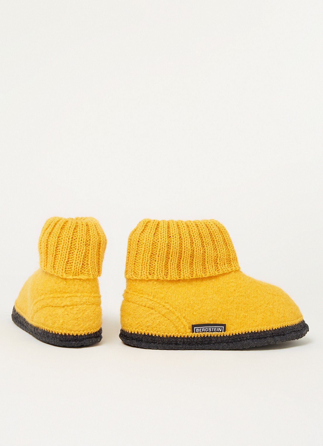 Bergstein Cozy pantoffel van wol - detail 3 okergeel