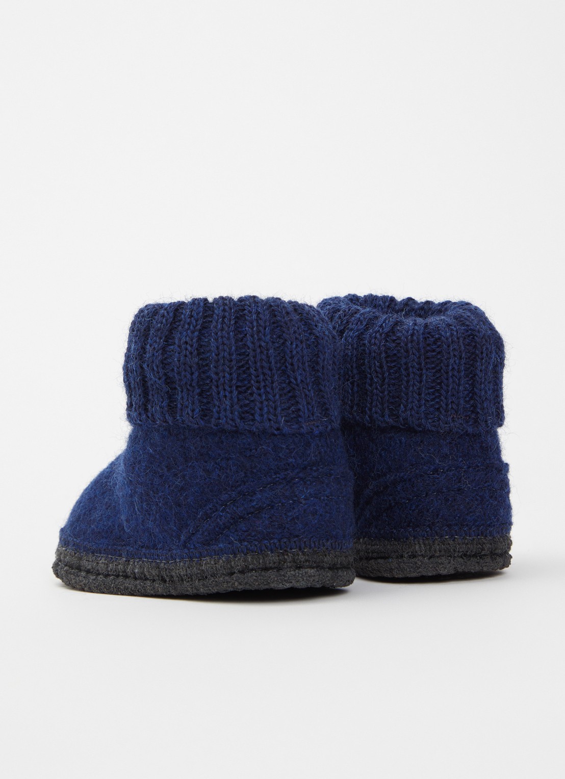 Bergstein Cozy pantoffel van wol - achterkant 4 donkerblauw