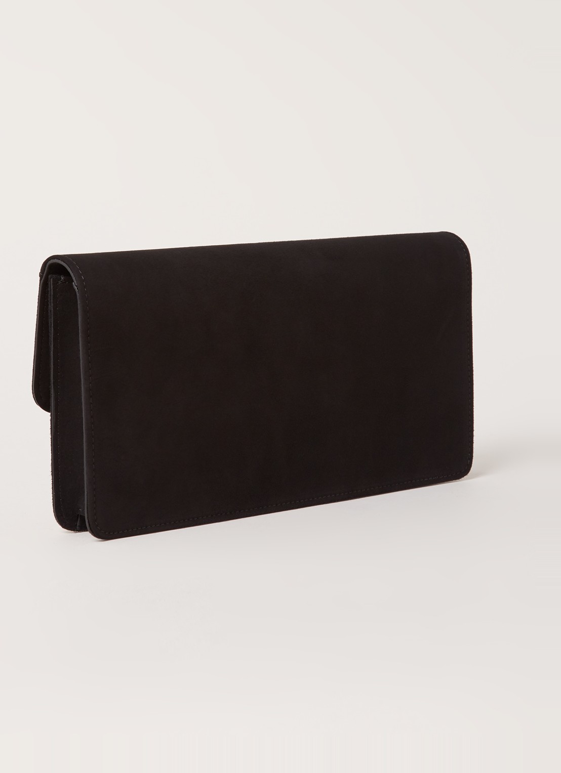 Beth clutch van geitensuède - detail zwart