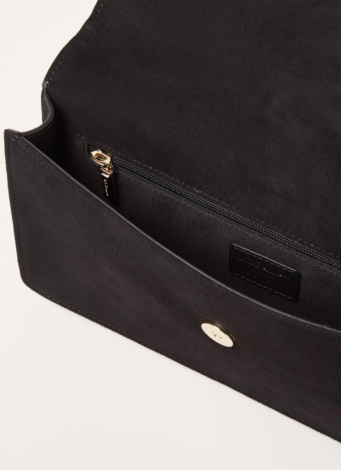 Beth clutch van geitensuède - detail 2 zwart