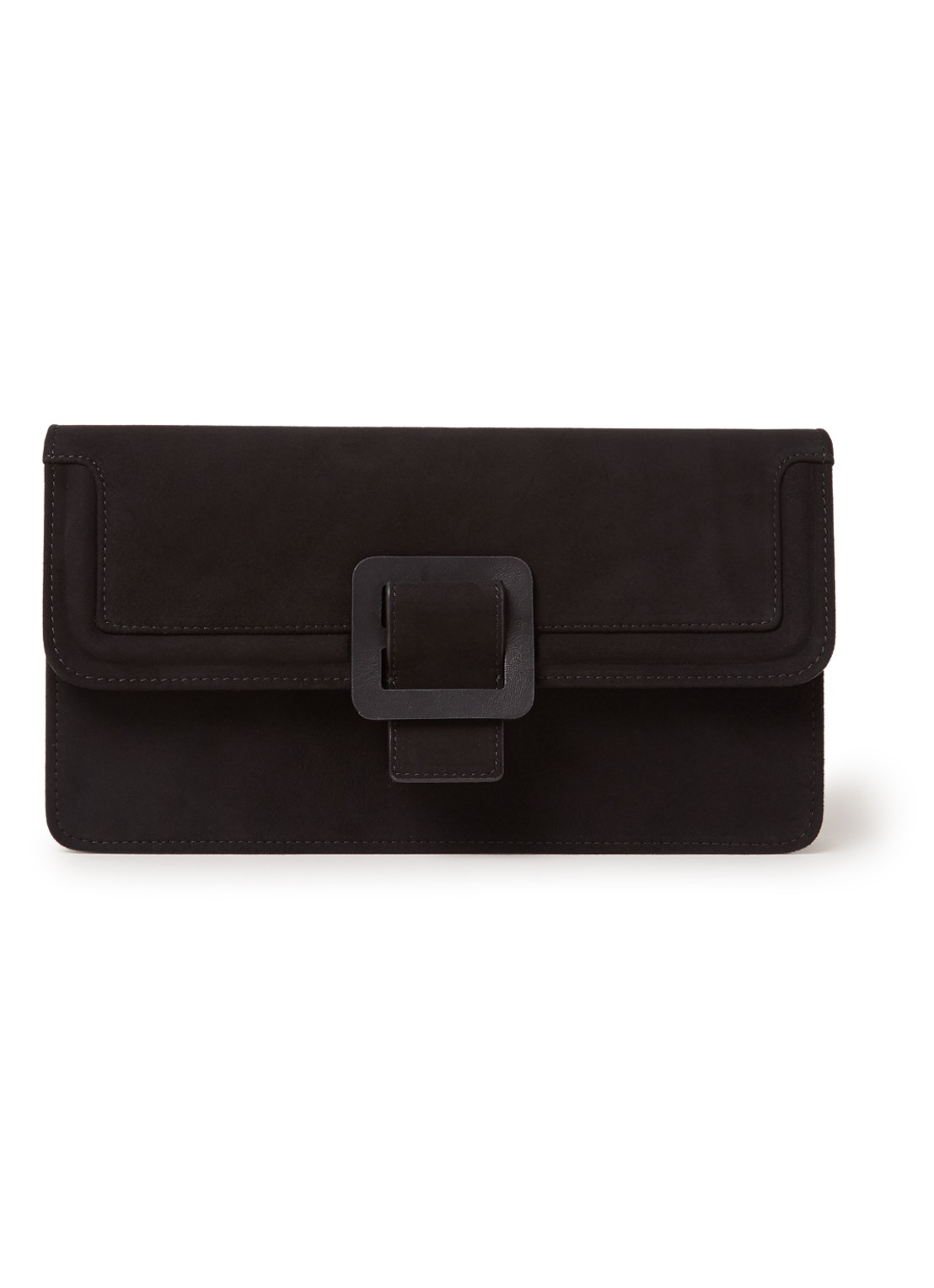 Beth clutch van geitensuède - voorkant 3 zwart
