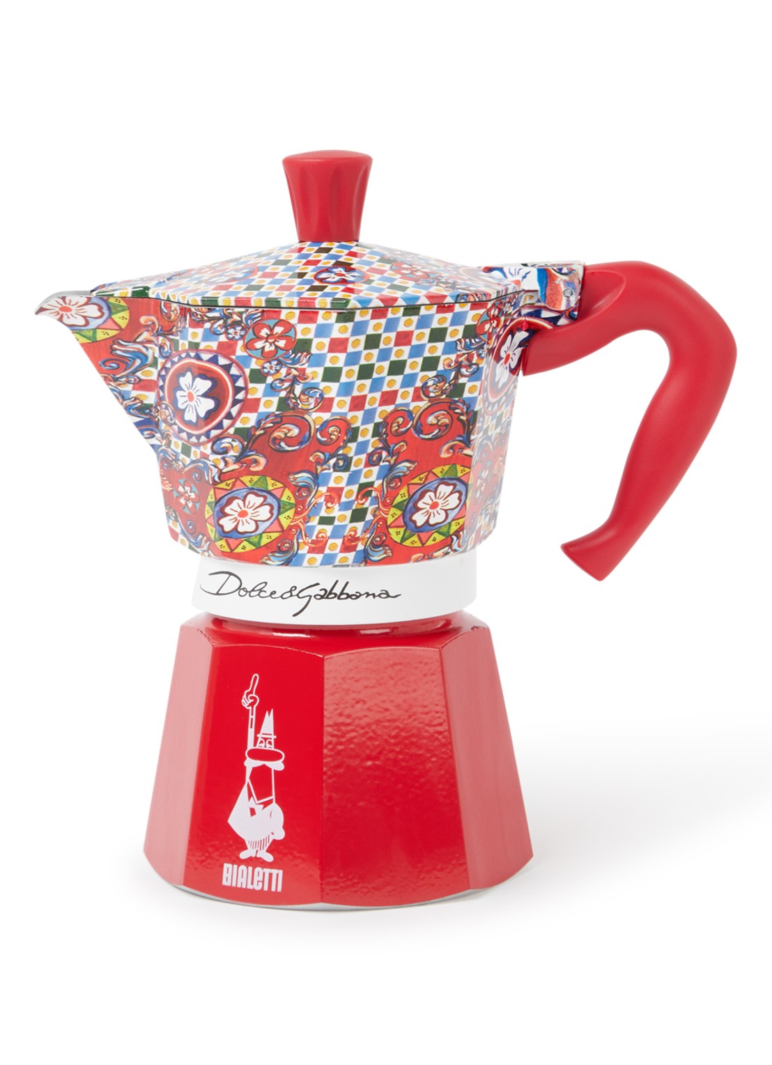 Bialetti Dolce & Gabbana Moka Express percolator 6-kops - voorkant rood