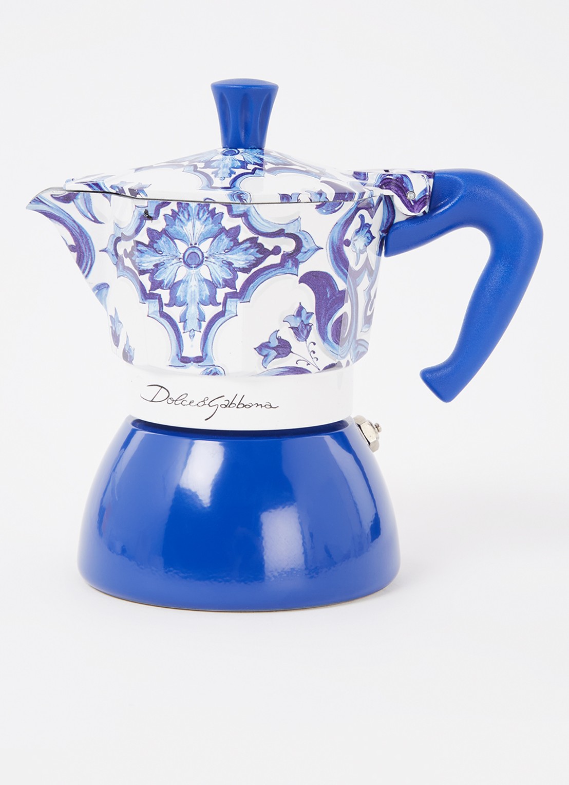 Bialetti Dolce & Gabbana Moka Induction percolator 4-kops - voorkant 2 royalblauw