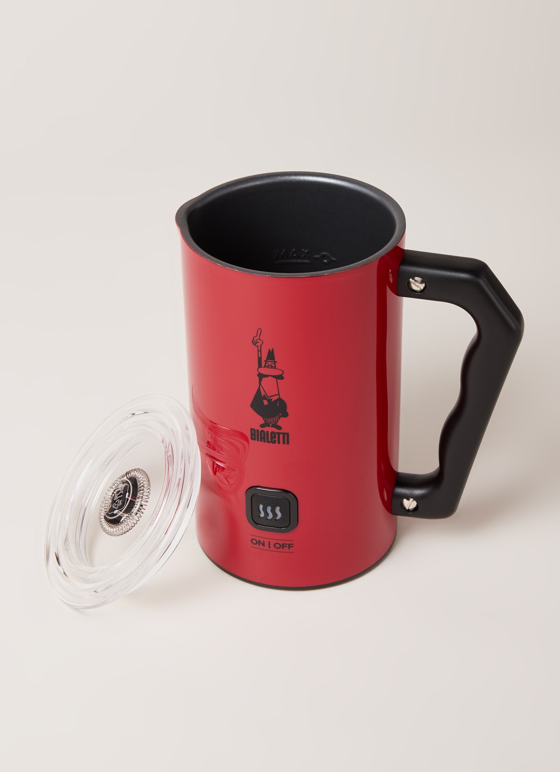Bialetti Melkopschuimer 30 cl - detail steenrood