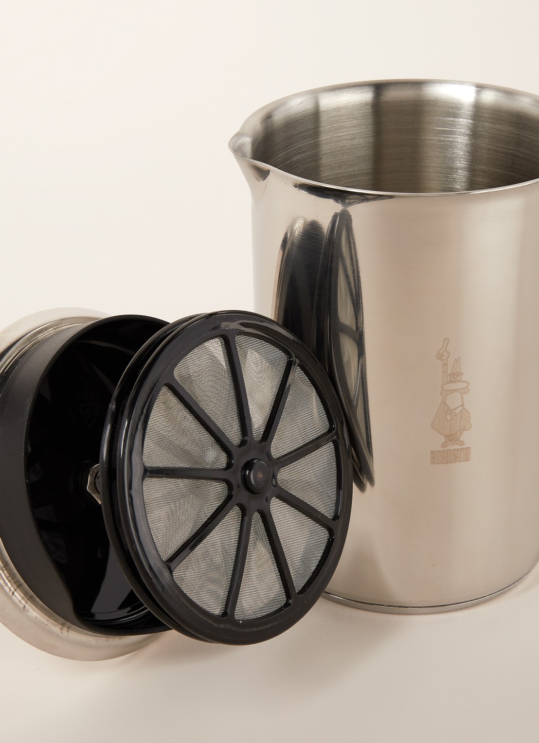 Bialetti Melkopschuimer 330 ml - detail zilver