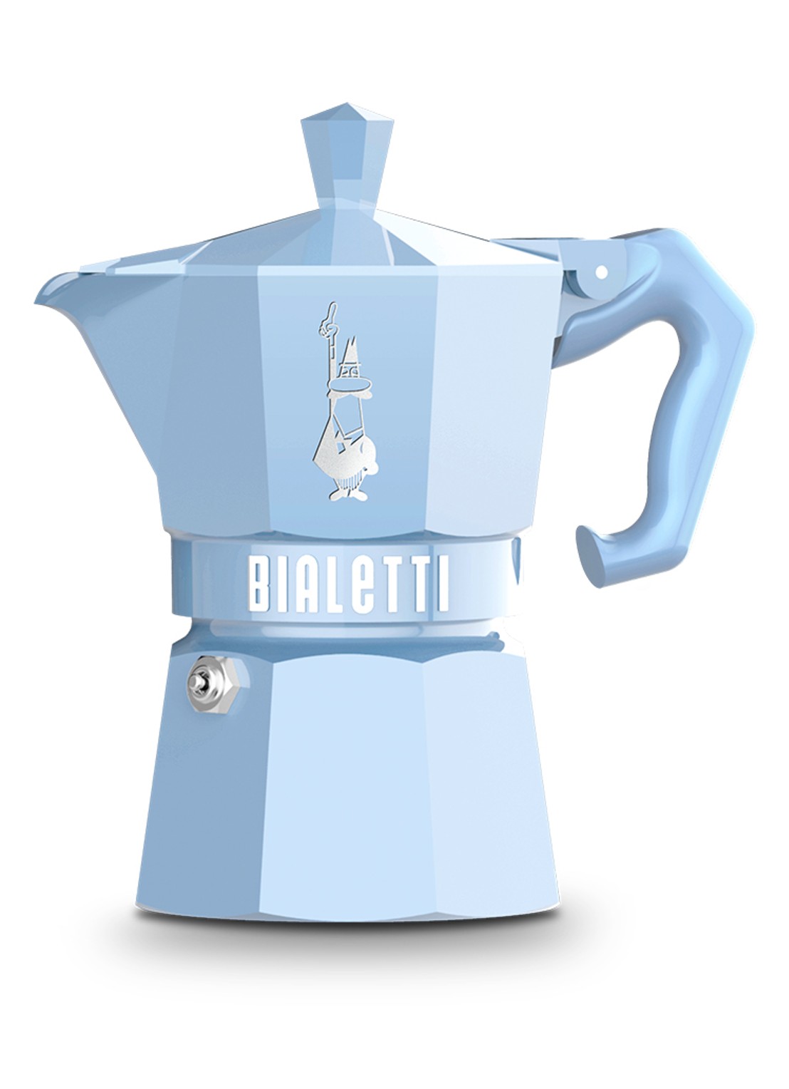 Bialetti Moka Exclusive percolator 3-kops - voorkant lichtblauw