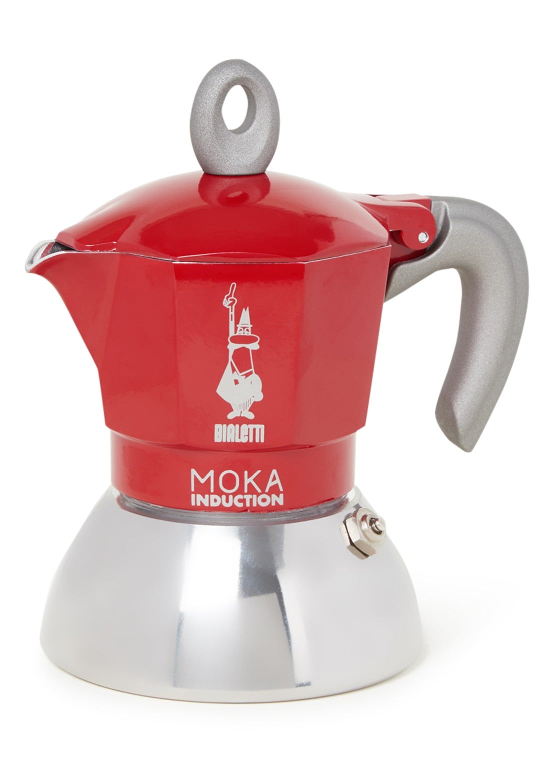 Bialetti Moka Inductie percolator 2-kops - voorkant steenrood