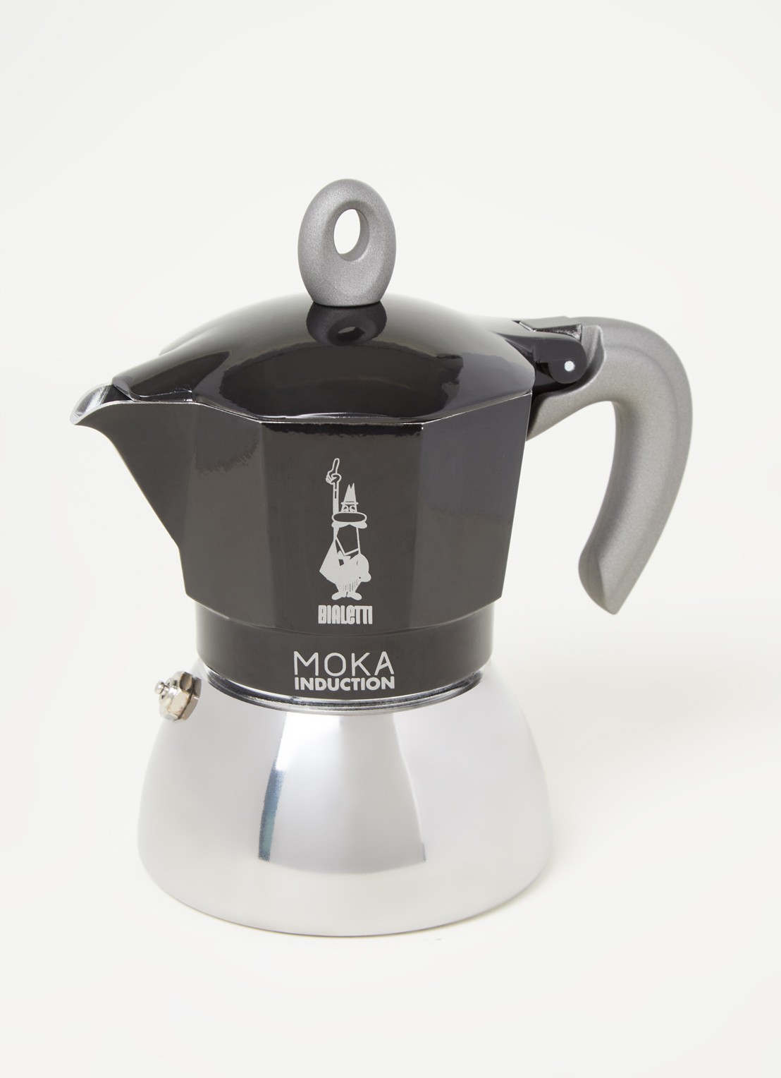 Bialetti Moka Inductie percolator 4-kops - voorkant 2 zwart