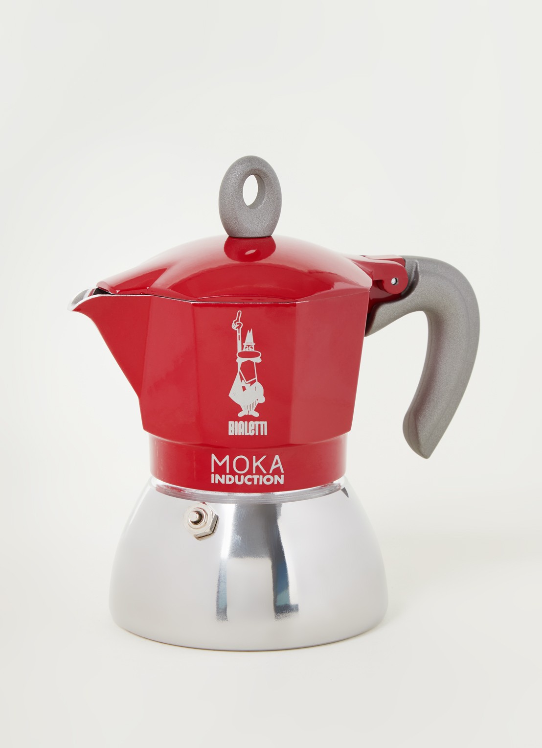Bialetti Moka Inductie percolator 4-kops - voorkant 3 steenrood