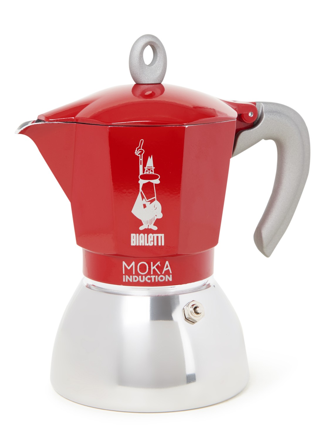 Bialetti Moka Inductie percolator 6-kops - voorkant steenrood