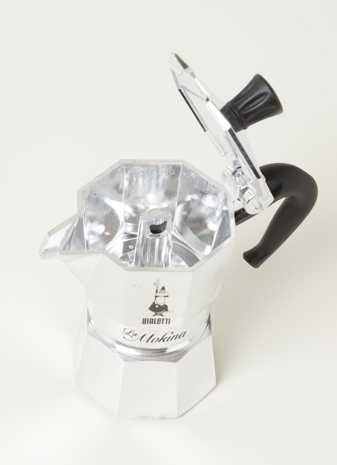 Bialetti Mokina espresso percolator  - detail zilver