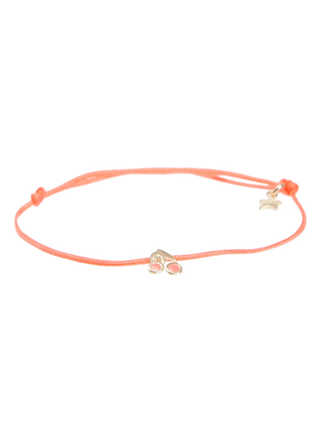 Bibi Camille Armband met bedel verguld - voorkant neonroze