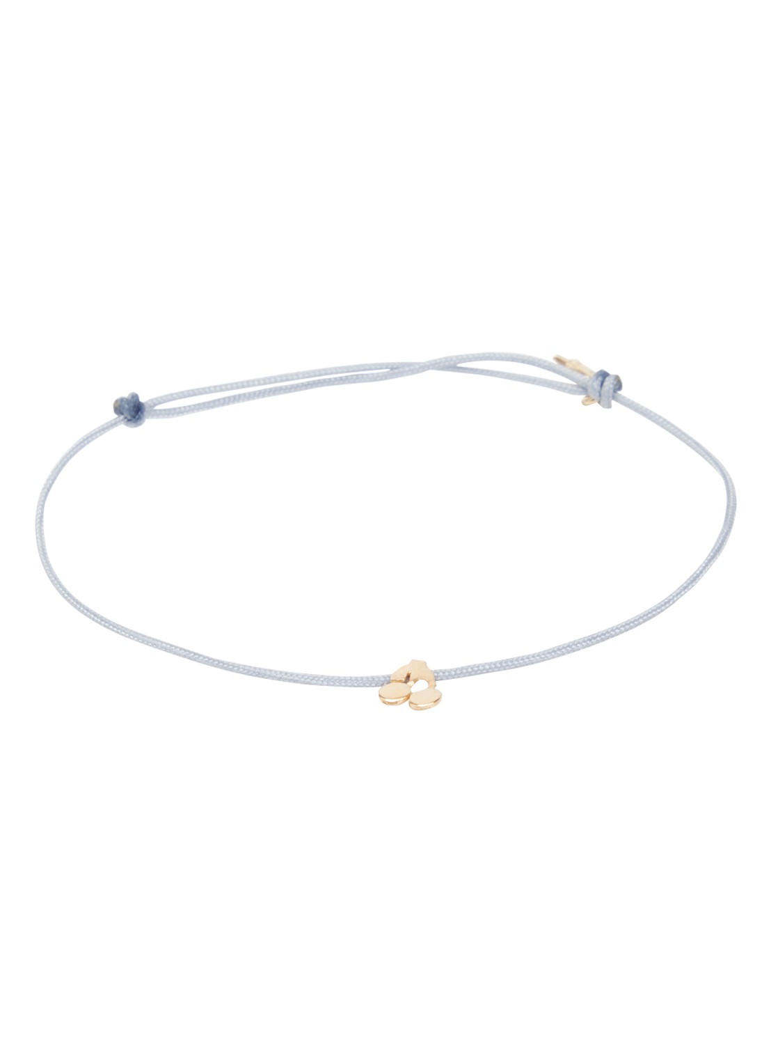 Bibi Camille Armband met bedel verguld - voorkant lichtblauw