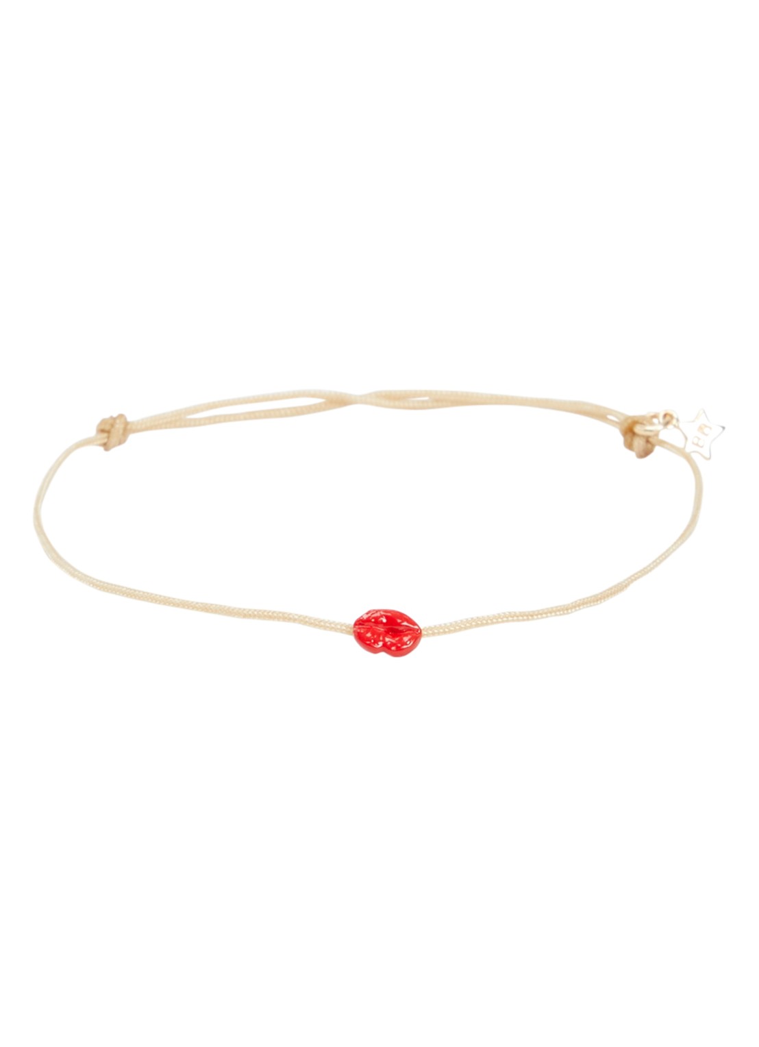 Bibi Camille Armband met bedel verguld - voorkant rood