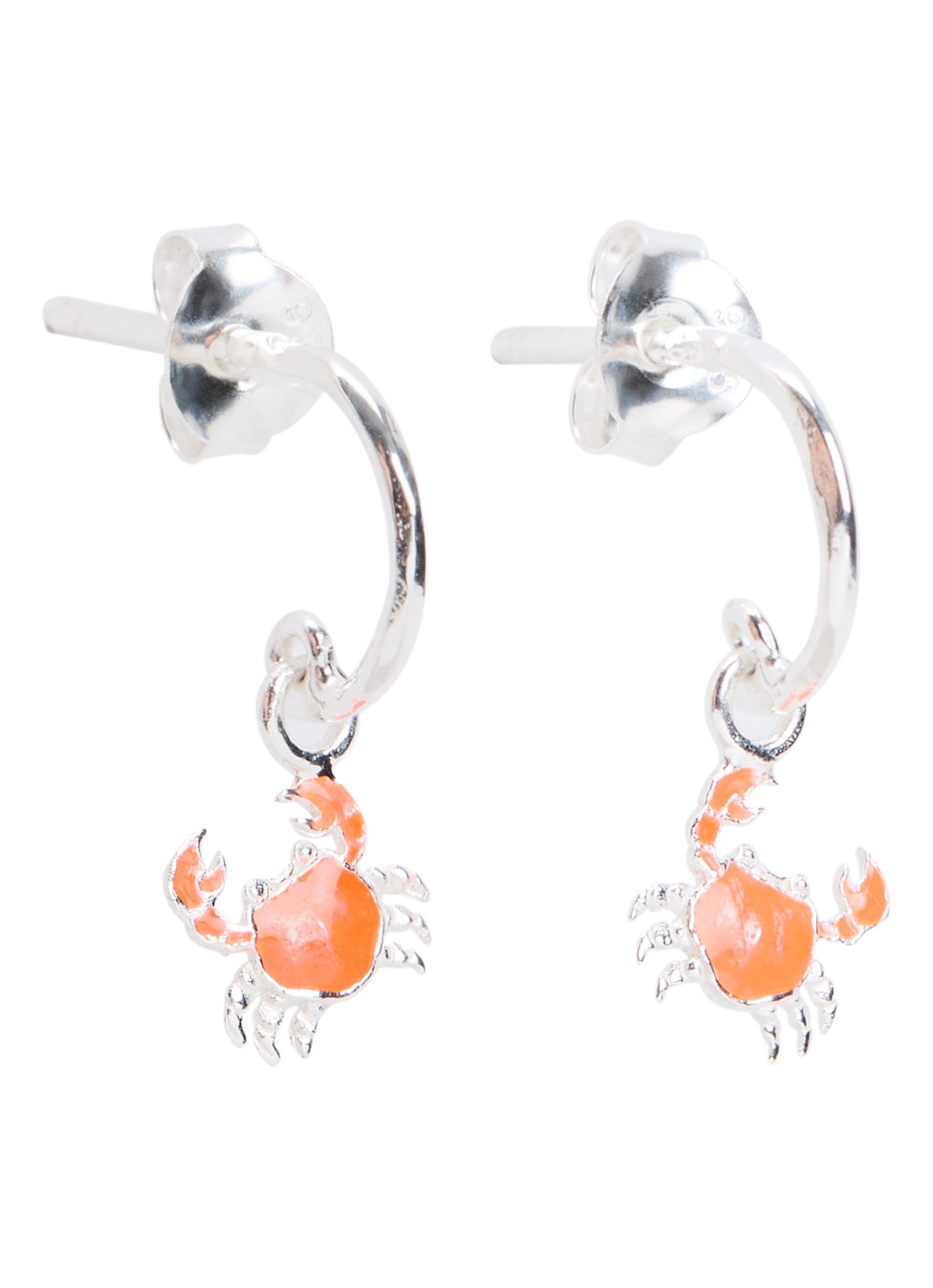 Bibi Camille Crab oorstekers van zilver - voorkant 3 zilver