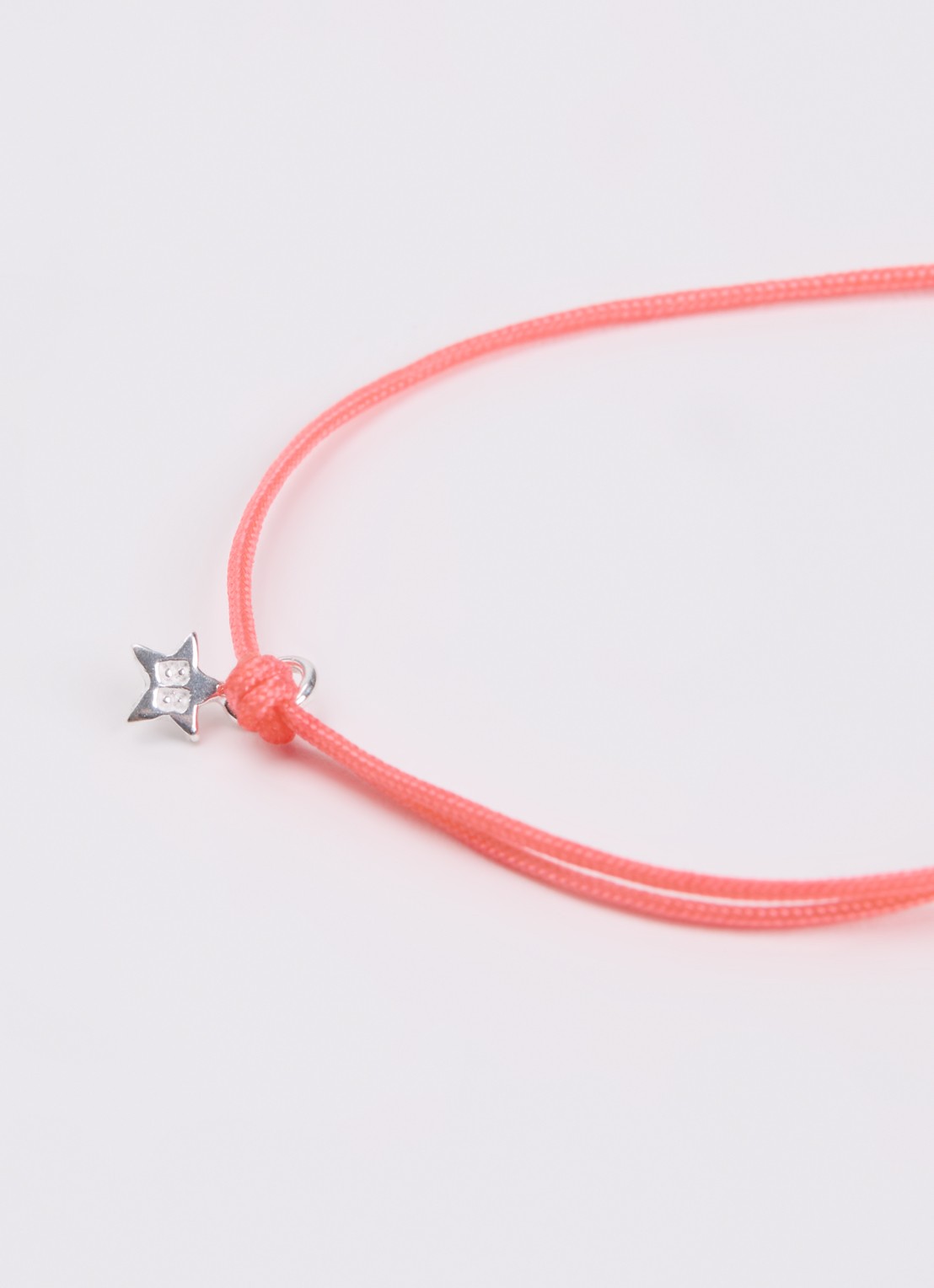 Bibi Camille Heart Rope S armband met bedel - detail fuchsia