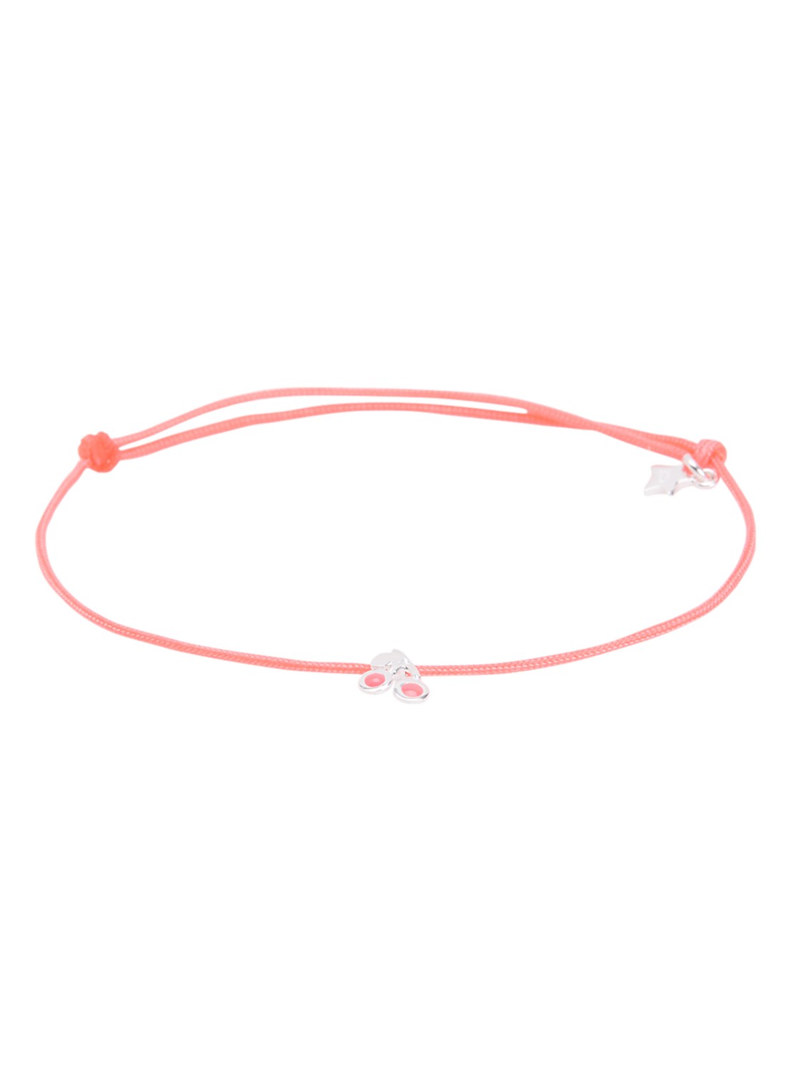 Bibi Camille Heart Rope S armband met bedel - voorkant 3 fuchsia