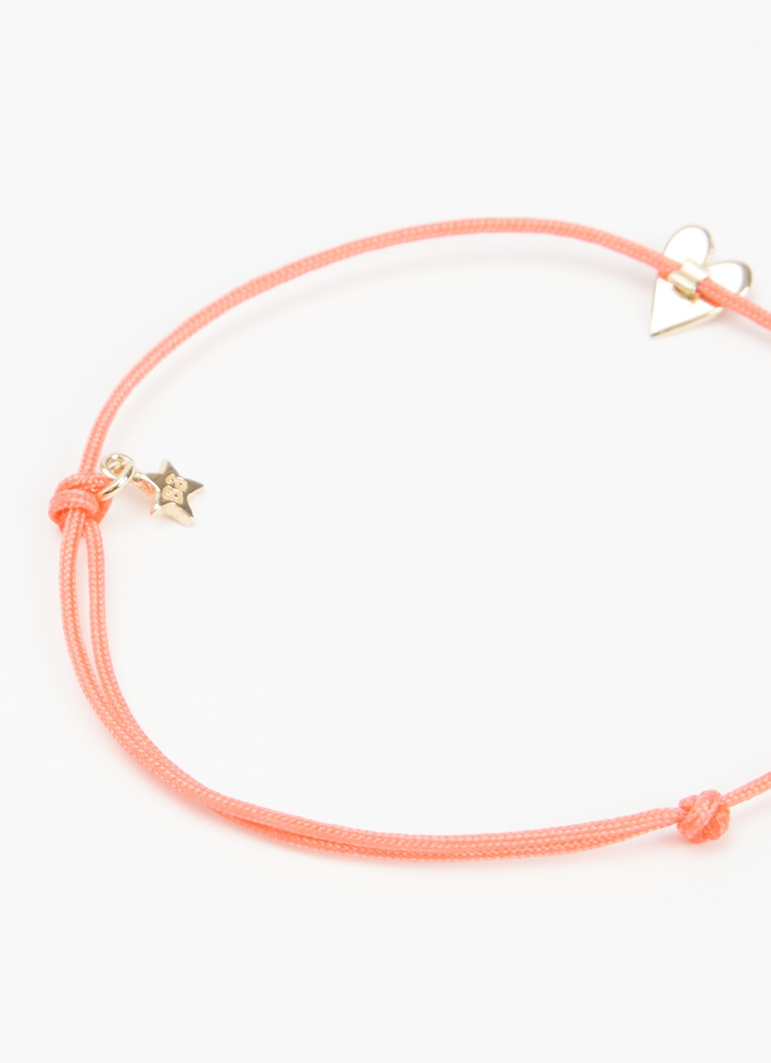 Bibi Camille Heart Rope S armband met bedel - detail 2 lichtroze