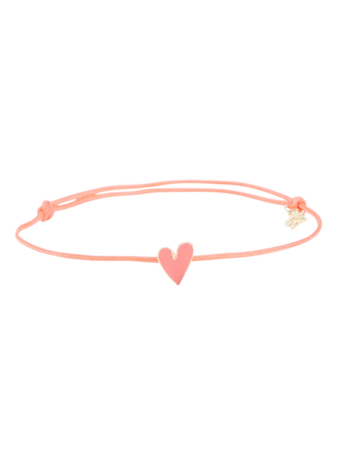 Bibi Camille Heart Rope S armband met bedel - voorkant lichtroze