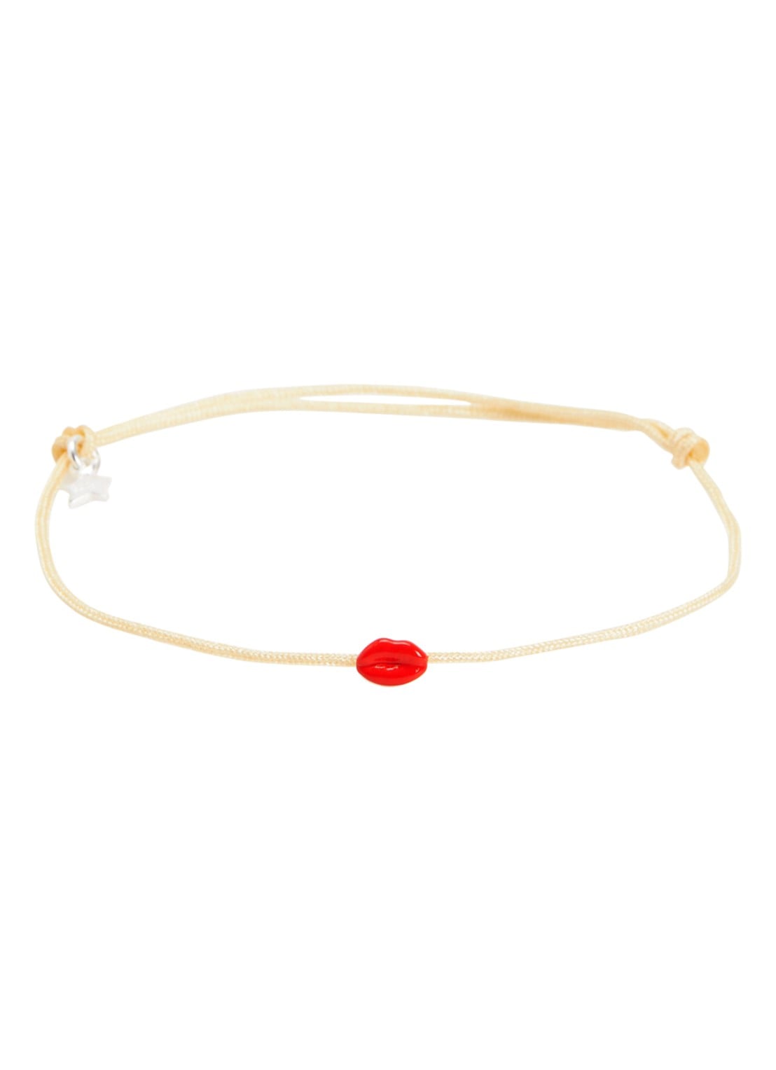 Bibi Camille Lips Rope S armband met bedel - voorkant zilver