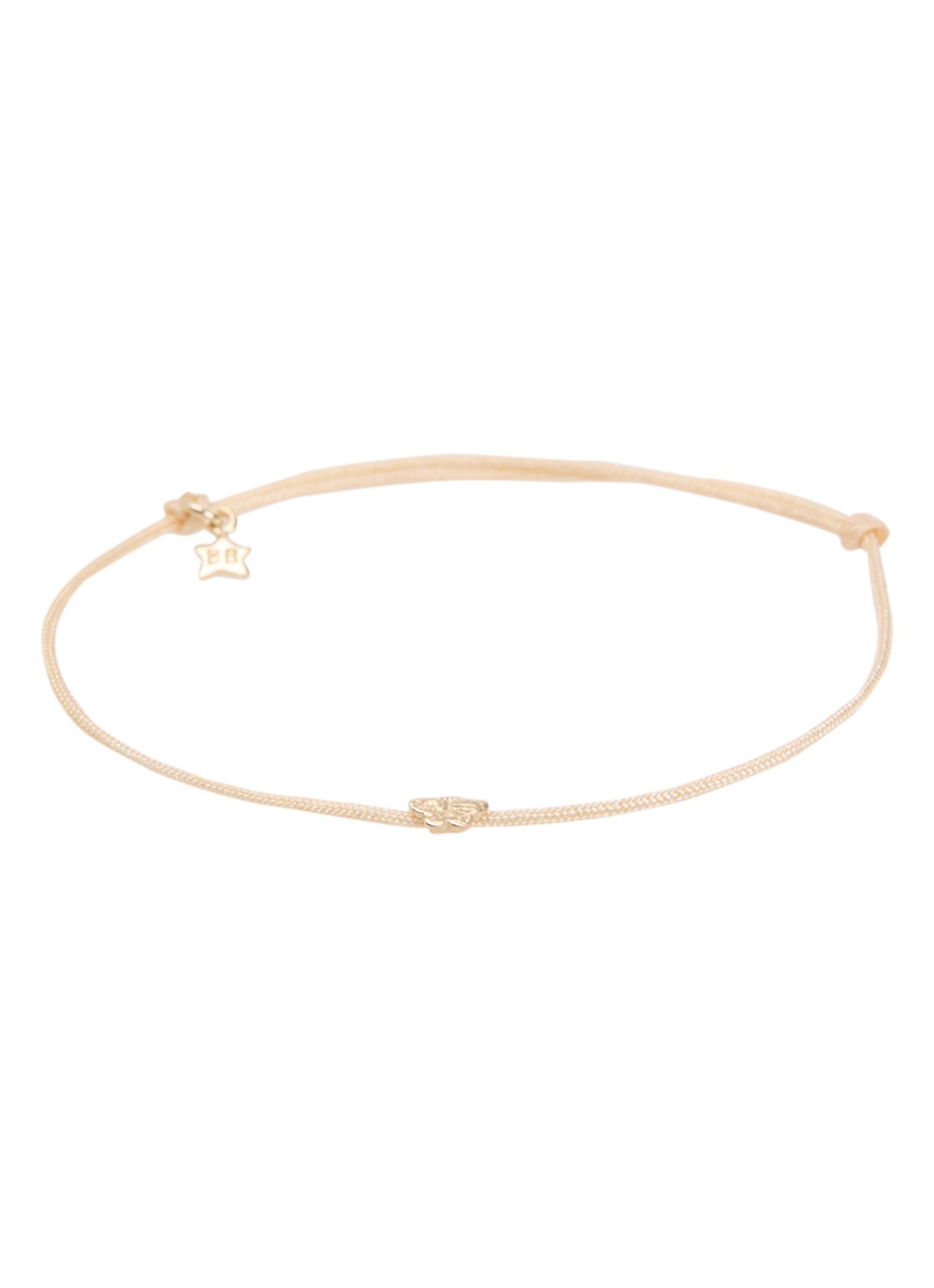 Bibi Camille Mini Butterfly armband met bedel - voorkant 3 beige