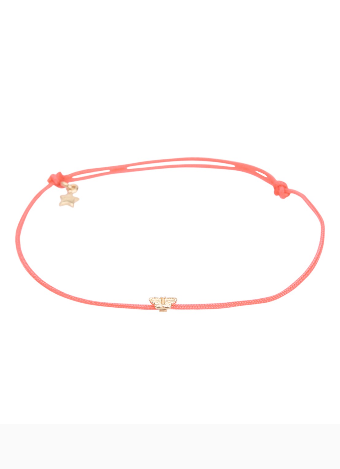 Bibi Camille Mini Butterfly armband met bedel - voorkant roze