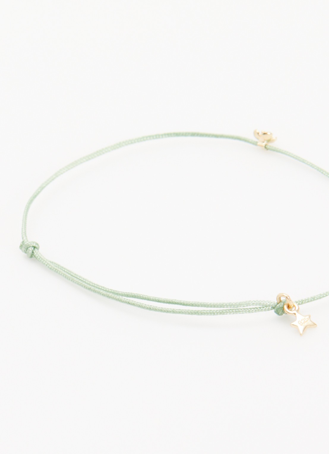 Bibi Camille Mini Flower armband met bedel - detail 2 mosgroen