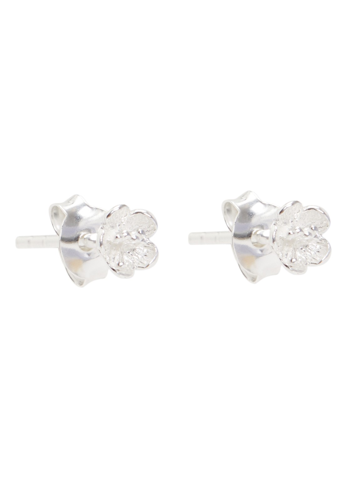 Bibi Camille Mini Flower oorknopjes van zilver - voorkant 3 zilver