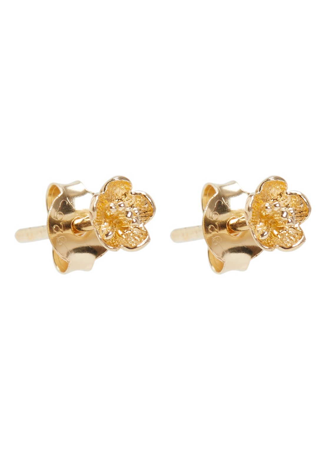 Bibi Camille Mini Flower oorknopjes verguld - voorkant goud