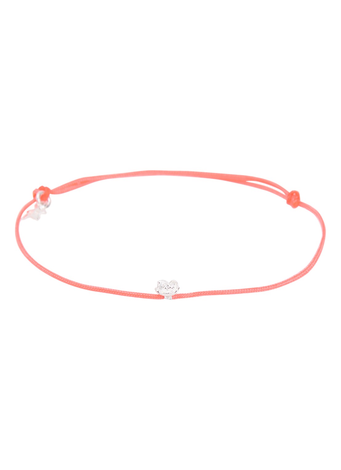 Bibi Camille Mini Flower Rope armband met bedel - voorkant roze