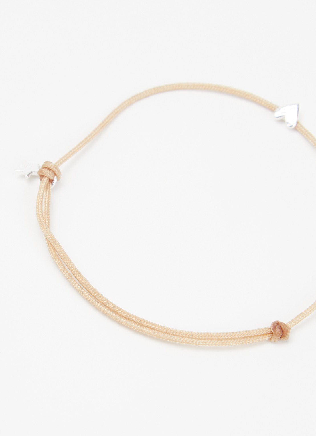 Bibi Camille Mini Heart S armband met bedel - detail 2 beige