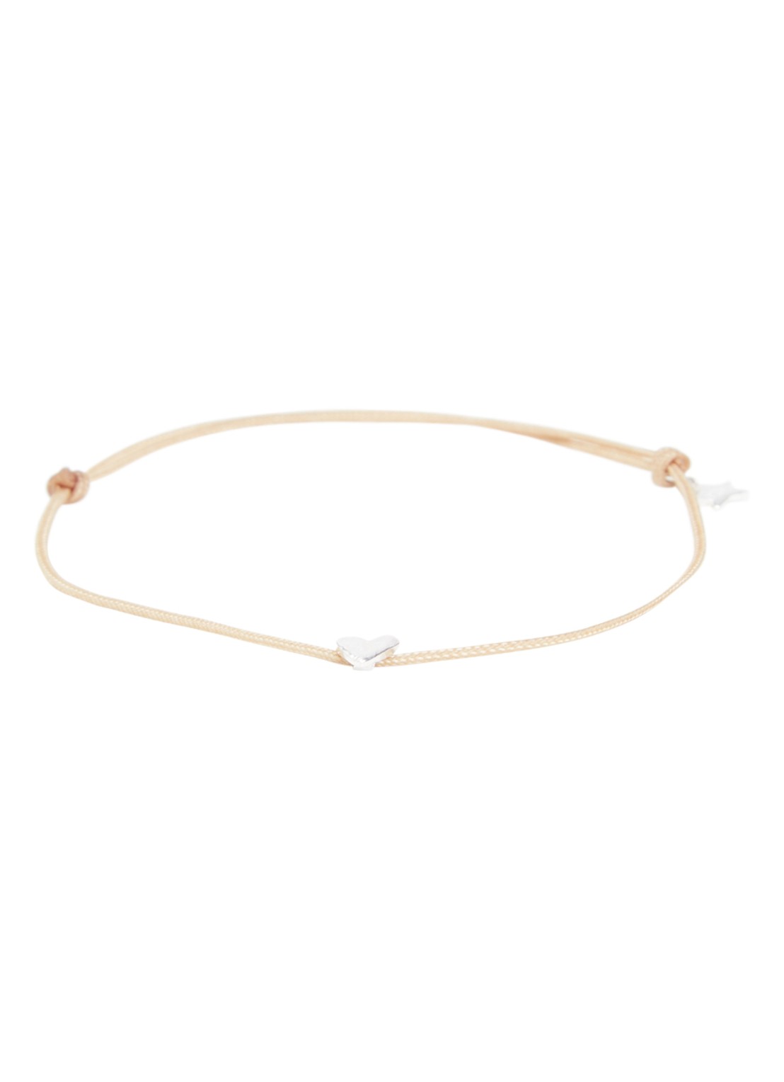 Bibi Camille Mini Heart S armband met bedel - voorkant beige