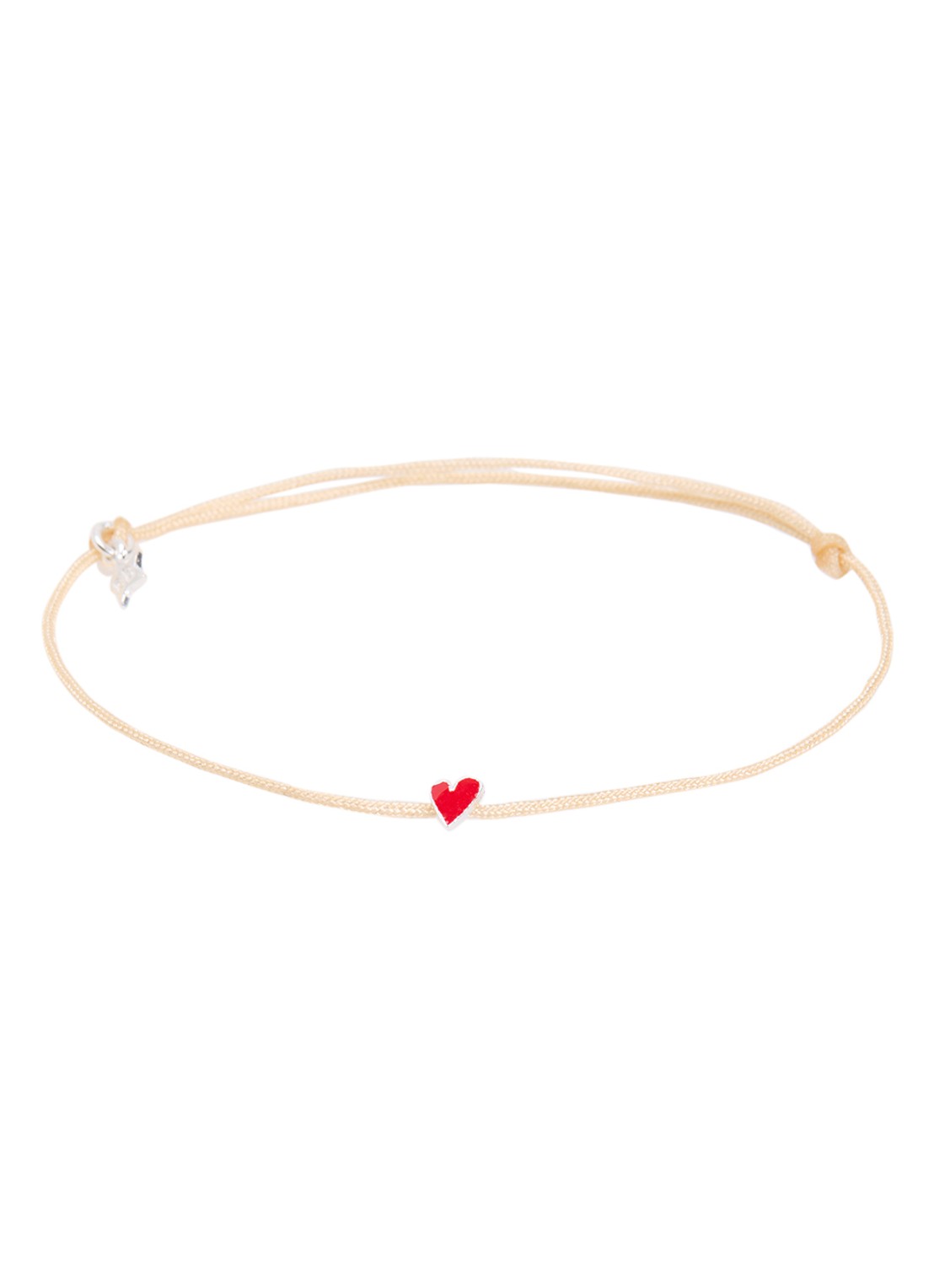 Bibi Camille Mini Heart S armband met bedel - voorkant 3 rood