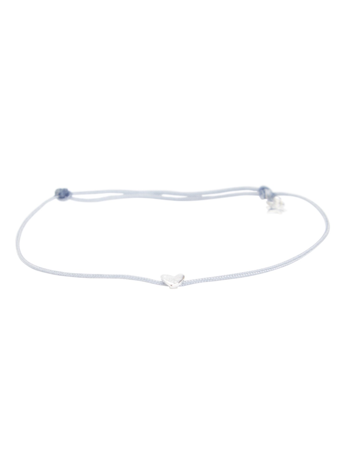 Bibi Camille Mini Heart S armband met bedel - voorkant blauwgrijs