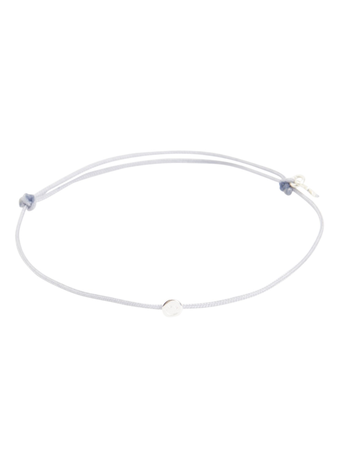 Bibi Camille Mini Smile Rope armband met bedel - voorkant 3 blauwgrijs