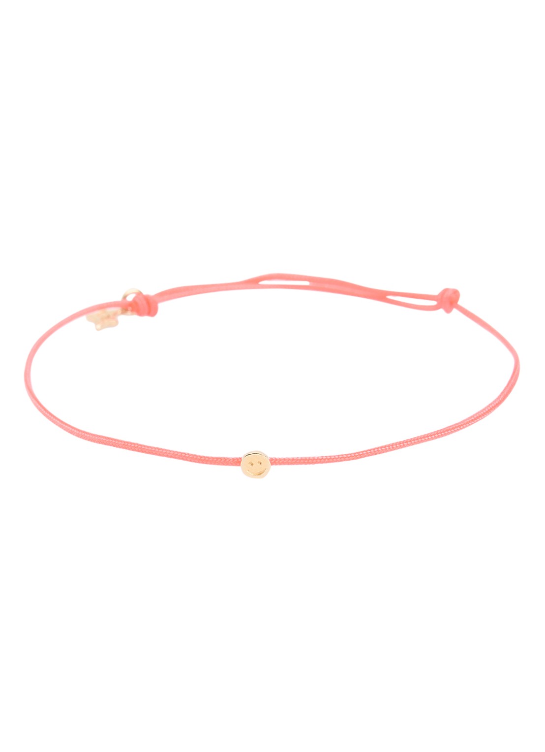 Bibi Camille Mini Smiley armband met bedel - voorkant 3 roze