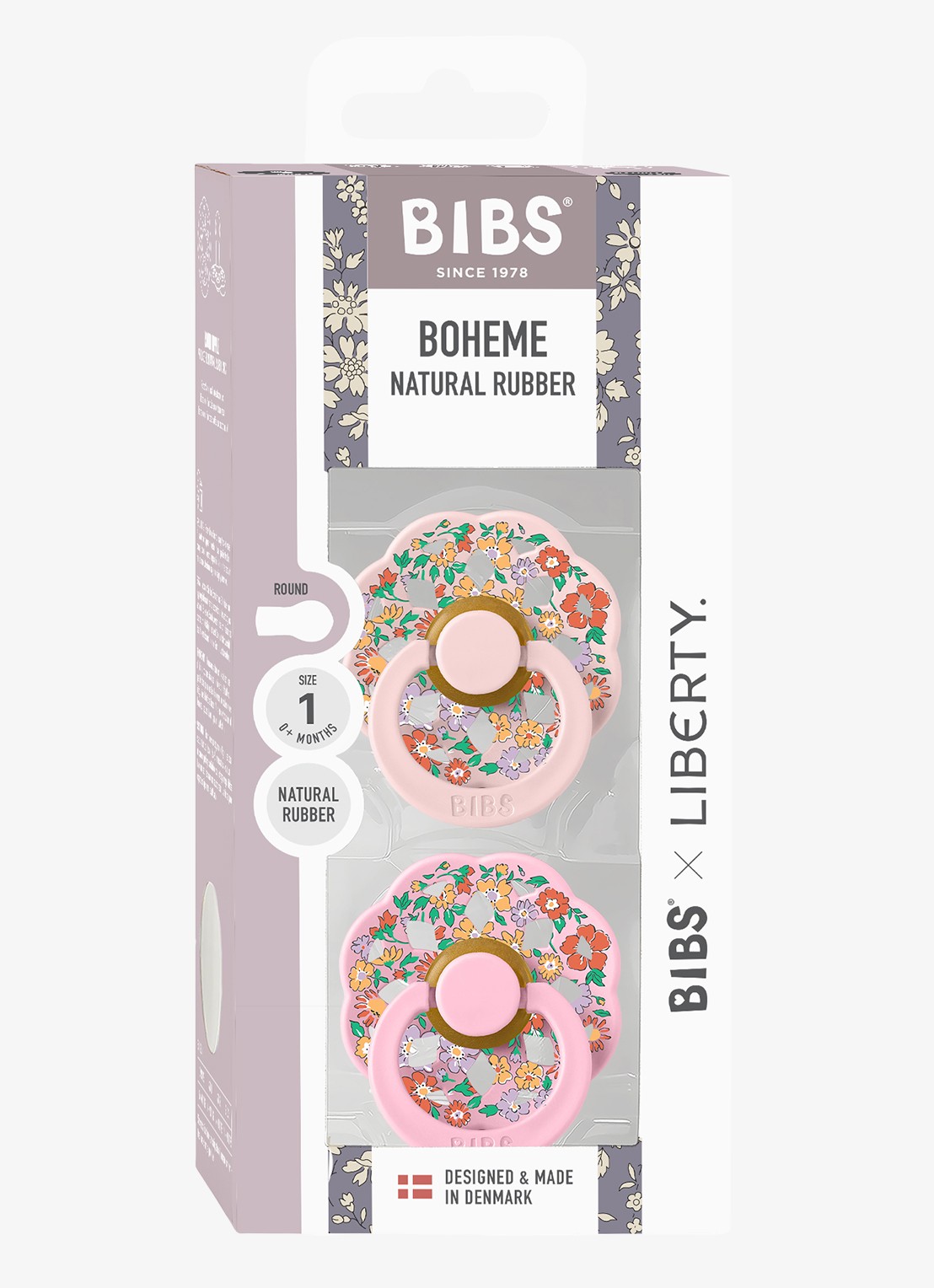 BIBS Boheme x Liberty speen set van 2 - detail roze