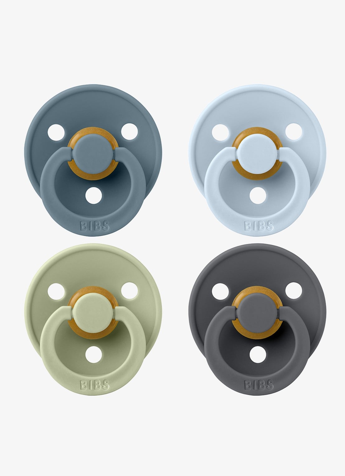 BIBS Fopspeen in 4-pack - voorkant 6 multicolor