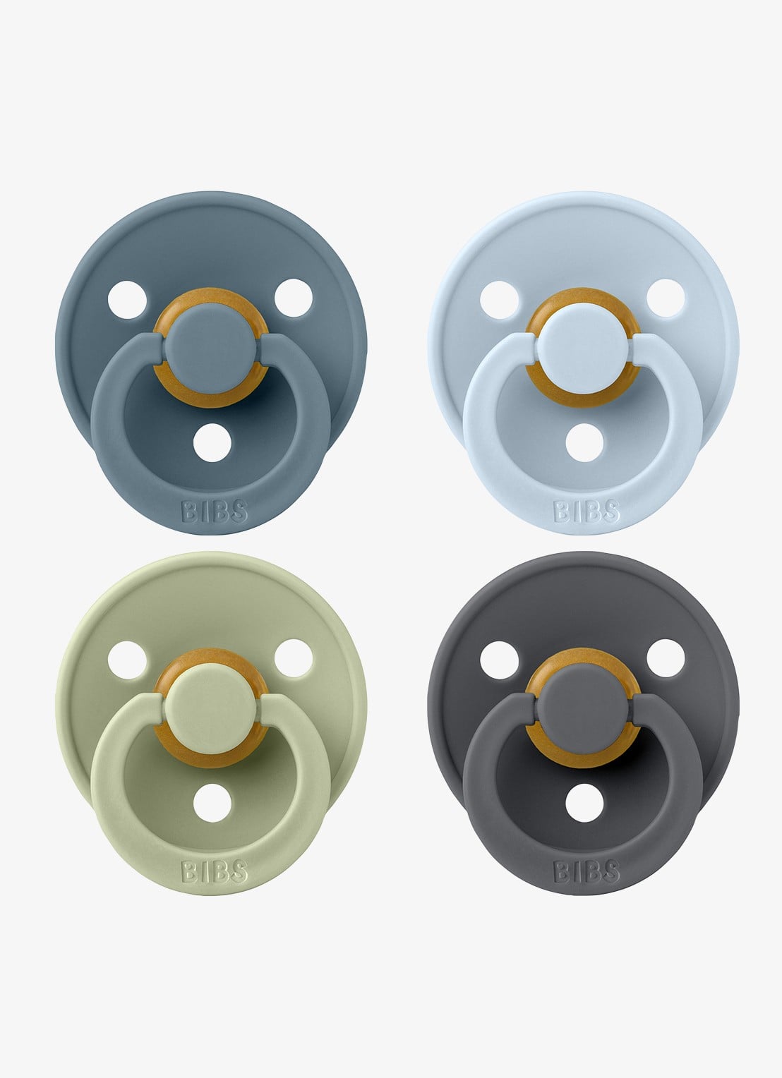 BIBS Fopspeen in 4-pack - voorkant 8 multicolor