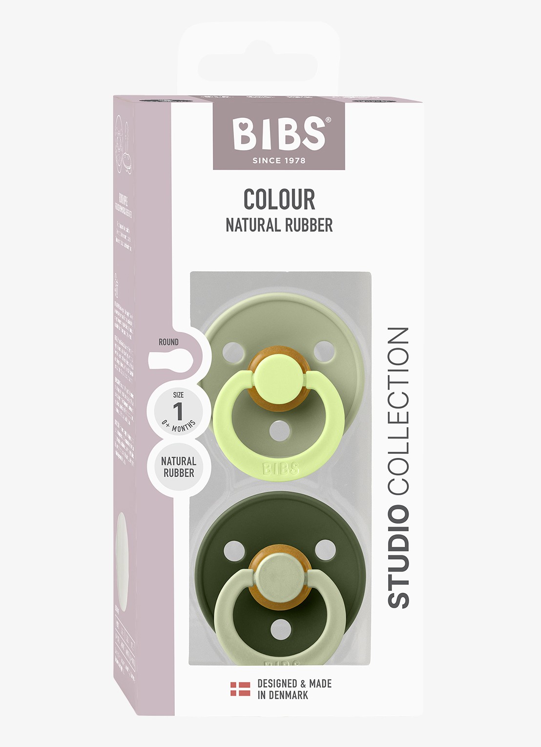 BIBS Studio Collection fopspeen in 2-pack - detail 3 lindegroen