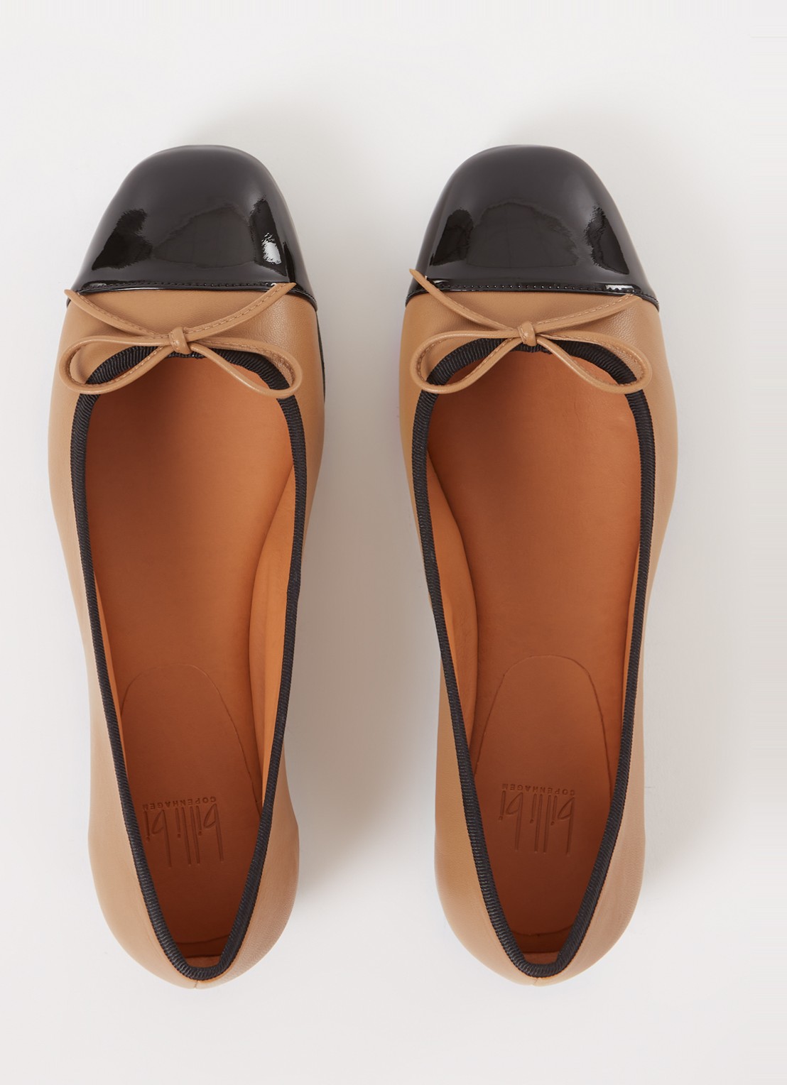 Billi Bi Ballerina van leer - detail 4 donkerbeige