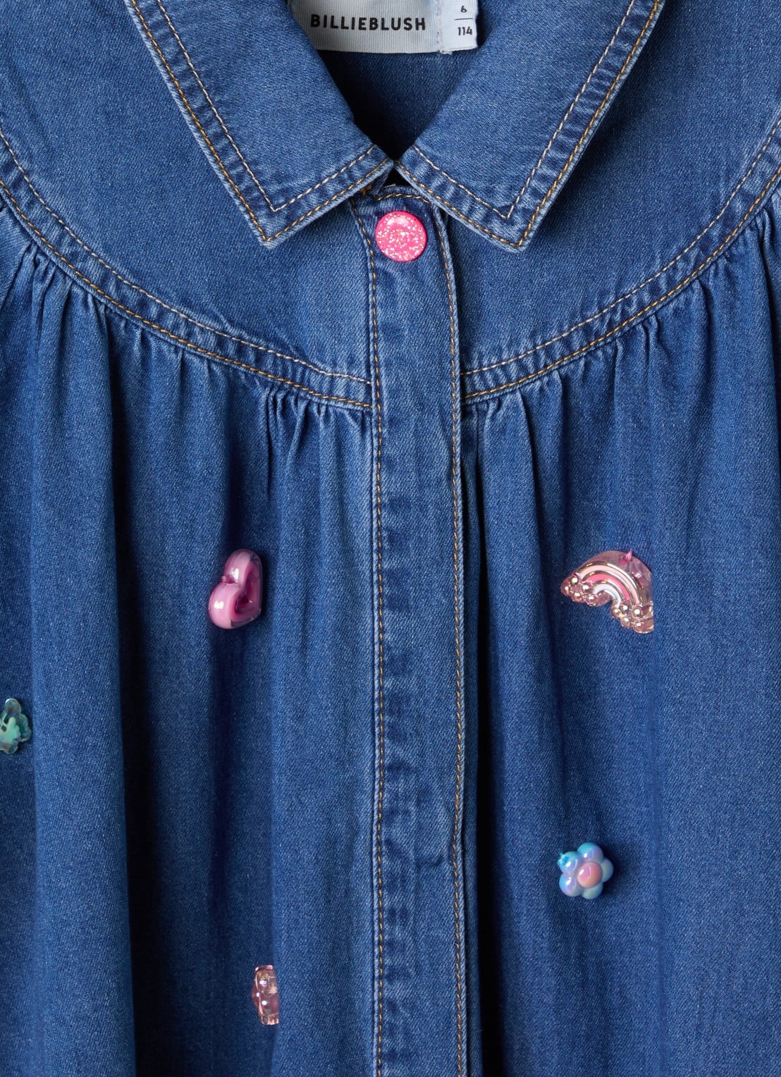 Billieblush Blousejurk van denim met applicatie - detail 3 indigo