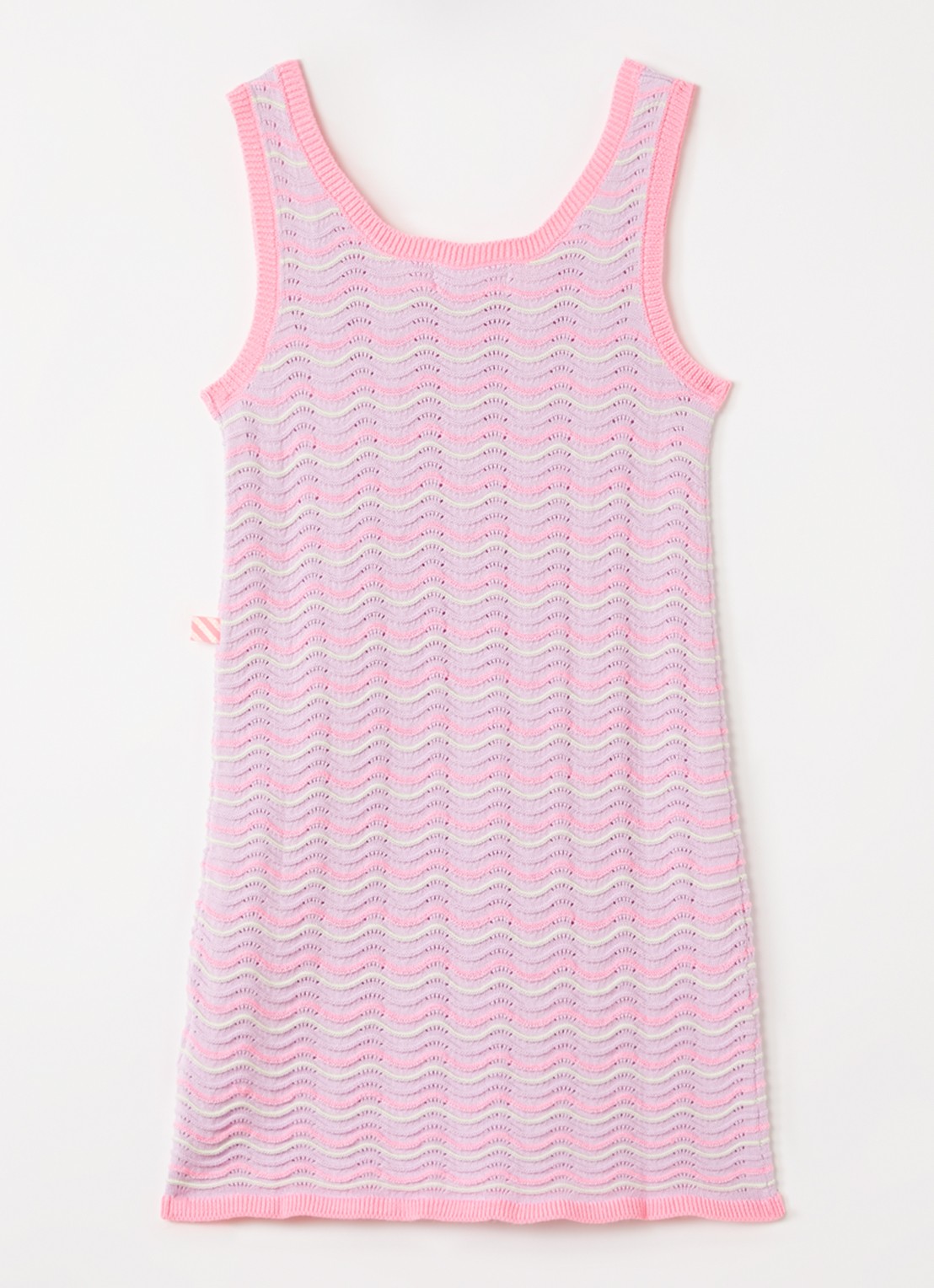 Billieblush Grofgebreide jurk met streepprint - voorkant 2 paars