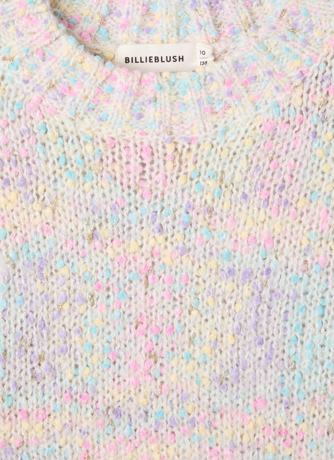 Billieblush Grofgebreide trui met gemêleerd dessin en lurex - detail ivoor