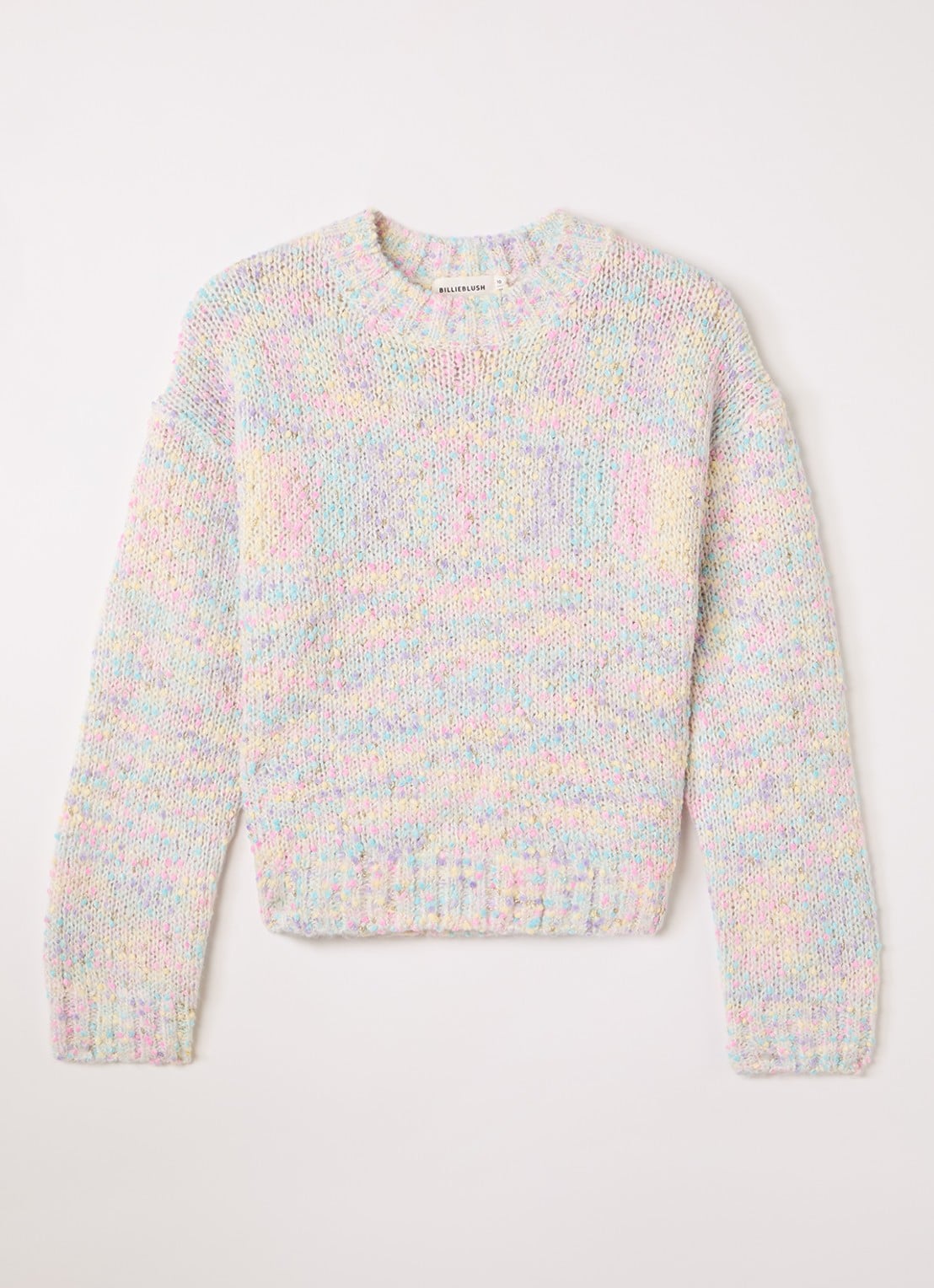 Billieblush Grofgebreide trui met gemêleerd dessin en lurex - voorkant 2 ivoor