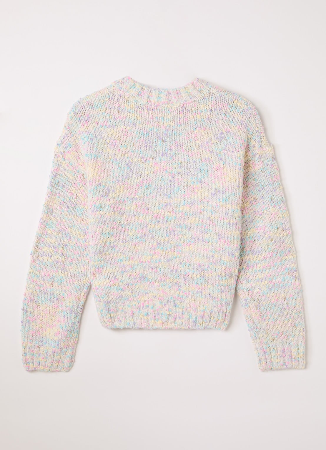 Billieblush Grofgebreide trui met gemêleerd dessin en lurex - voorkant 3 ivoor