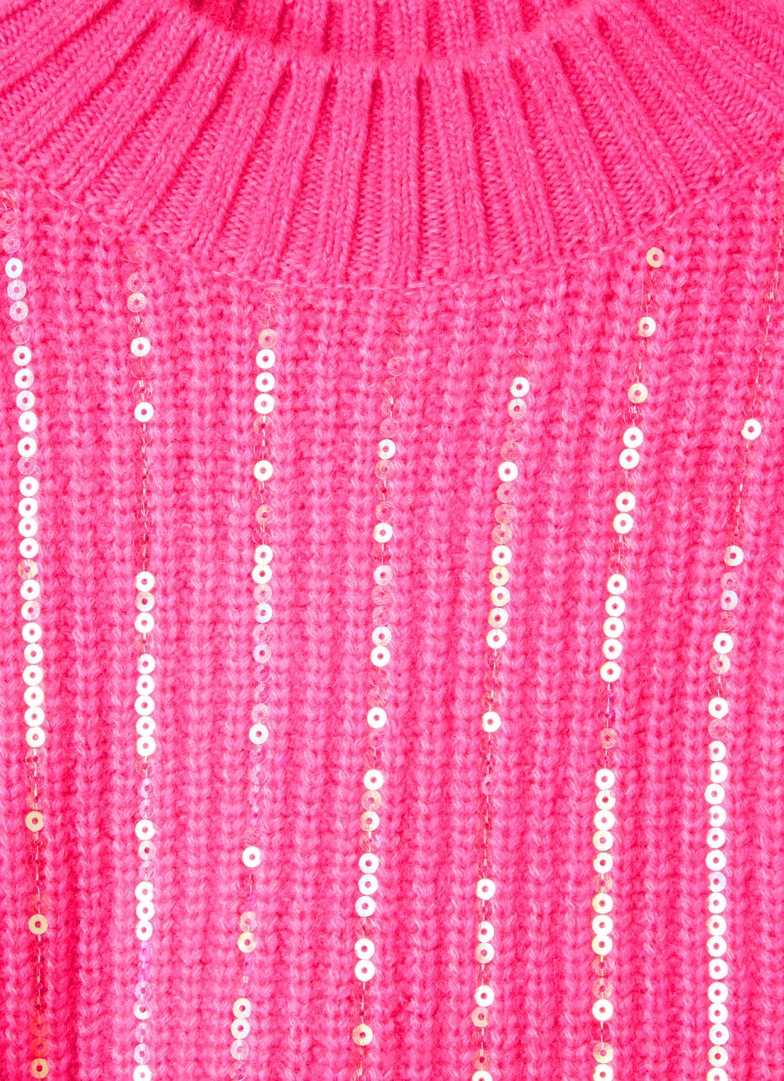 Billieblush Grofgebreide trui met pailletten - detail 3 fuchsia