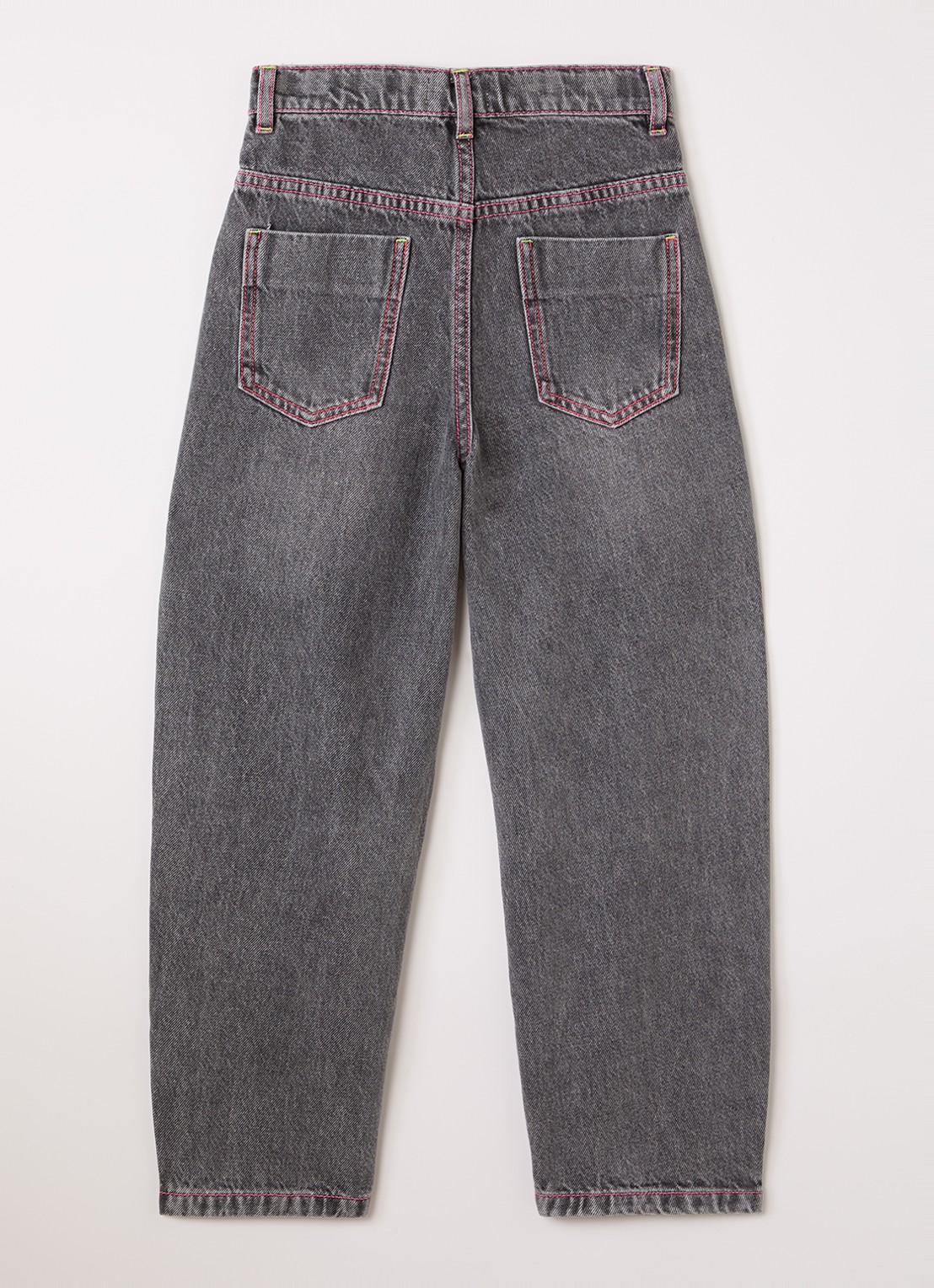 Billieblush High waist tapered jeans met borduring - voorkant 2 middengrijs